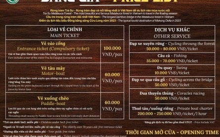 Hướng dẫn du lịch Rừng Tràm Trà Sư An Giang – Giá vé tham quan