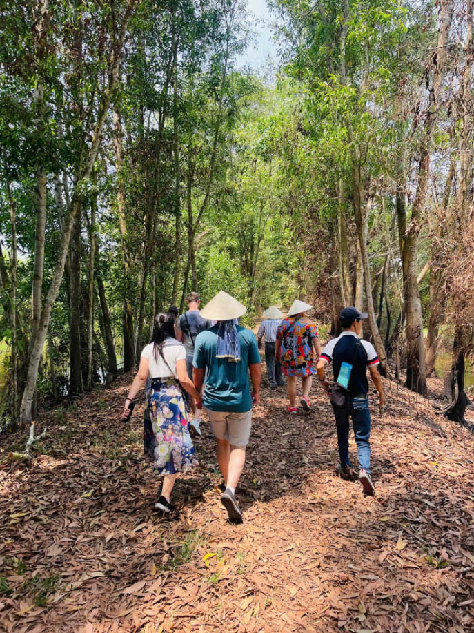 Đi bộ dưới tán tràm